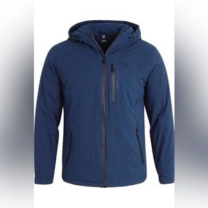 Spyder HydroWeb Hooded Jacket Blue Windproof Water Resistant Size L NWT
